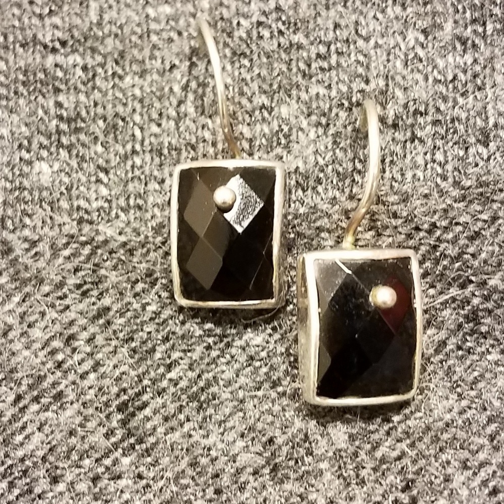 Silpada Onyx and Sterling Earrings